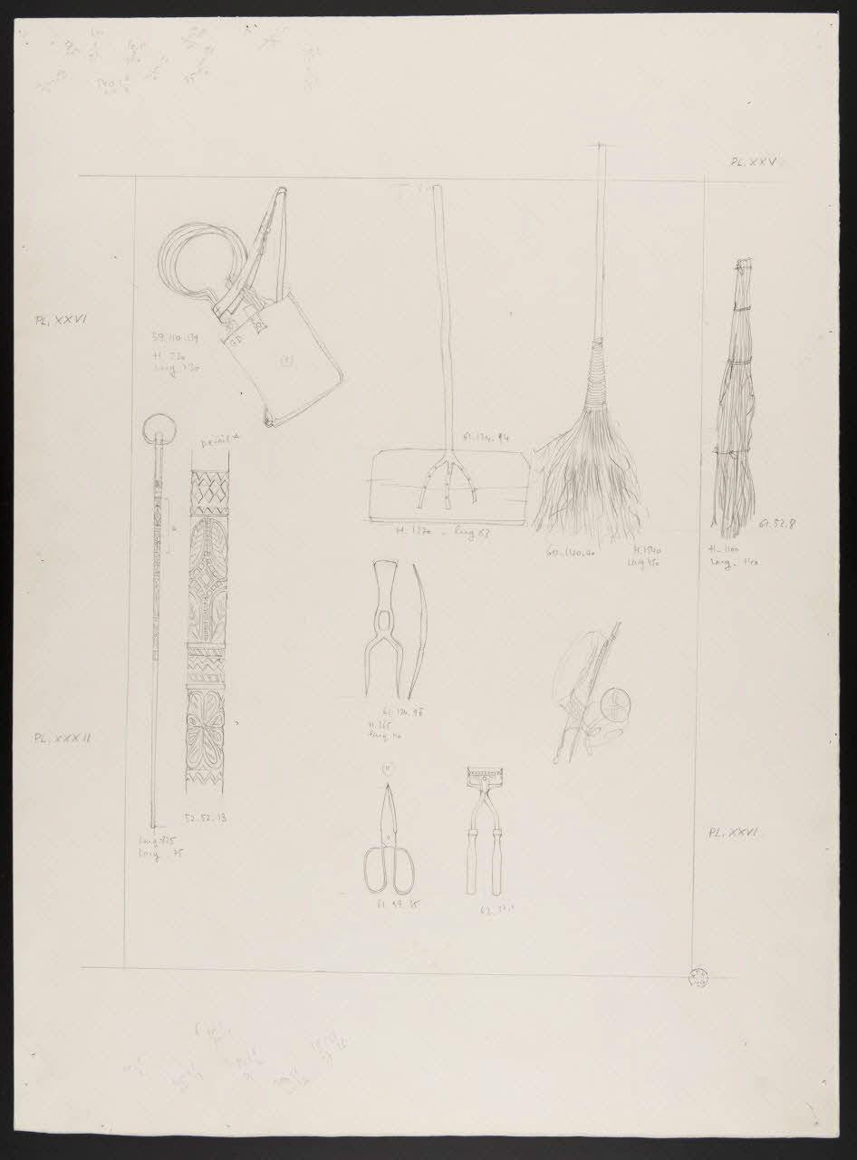 Pierre Soulier partie d'un ensemble de dessins Carquois à forces, forces et ciseaux à tondre 1962 1964.40.27 Photo