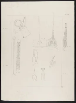 Pierre Soulier partie d'un ensemble de dessins Carquois à forces, forces et ciseaux à tondre 1962 1964.40.27 Photo