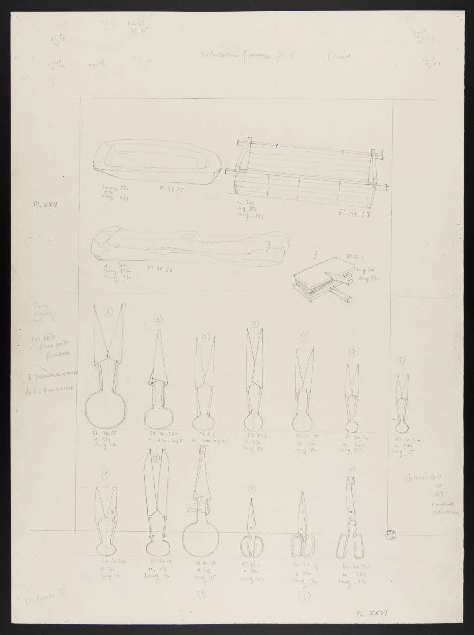Pierre Soulier partie d'un ensemble de dessins Forces, ciseaux à tondre 1962 1964.40.28 Photo