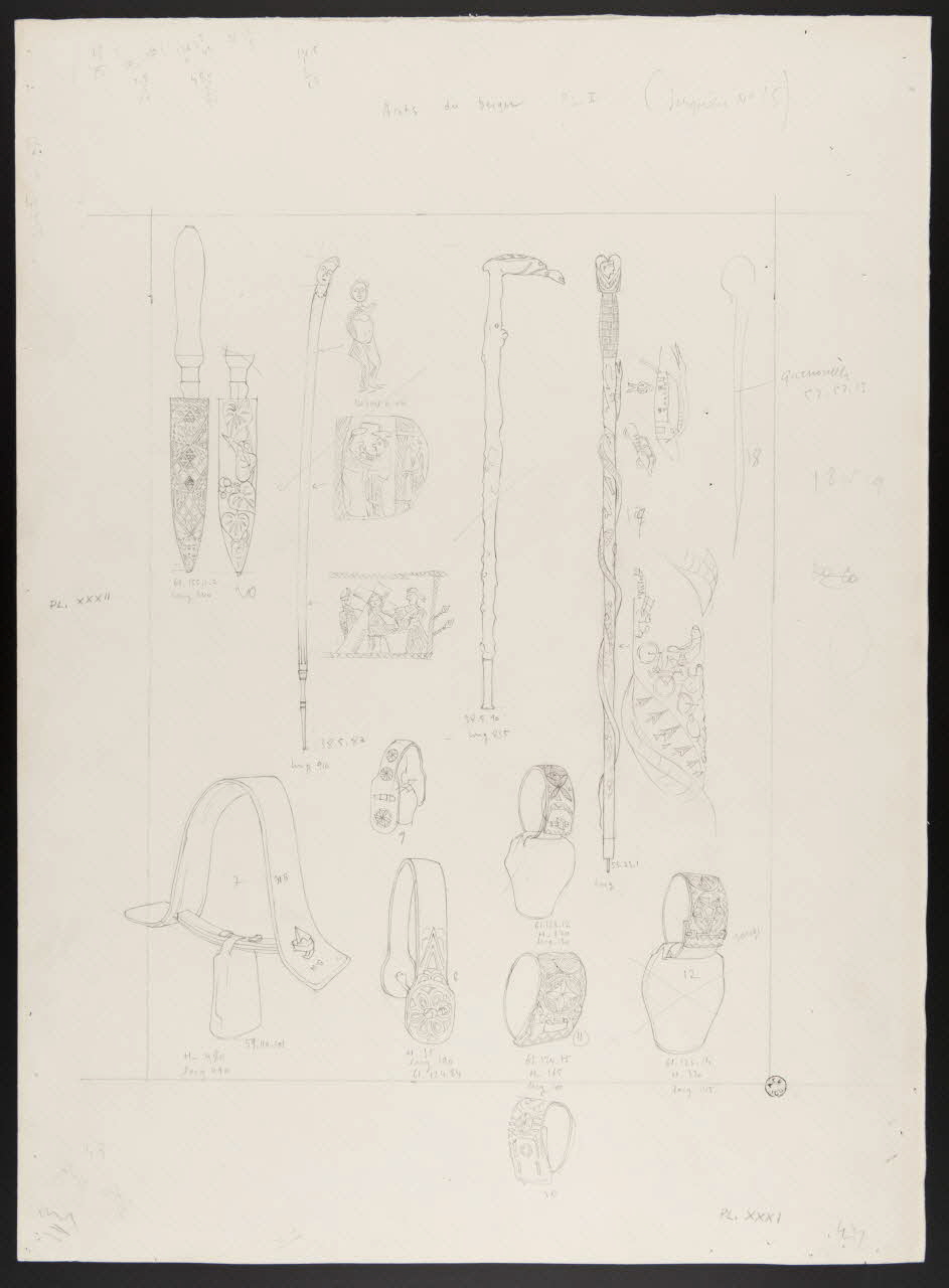 Pierre Soulier partie d'un ensemble de dessins Arts du berger 1962 1964.40.36 Photo