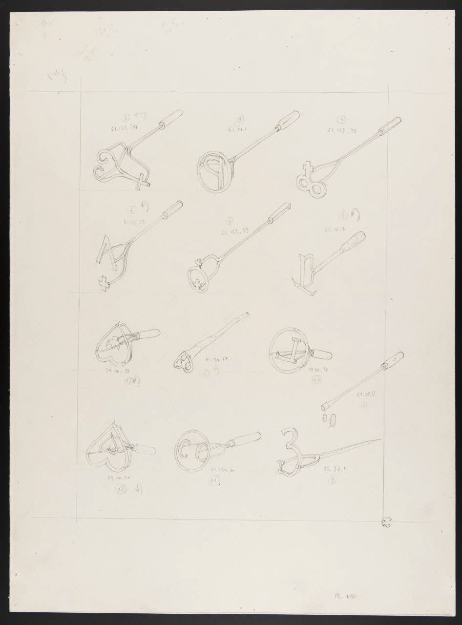 Pierre Soulier partie d'un ensemble de dessins Objets utilisés pour le marquage des ovins 1962 1964.40.7 Photo
