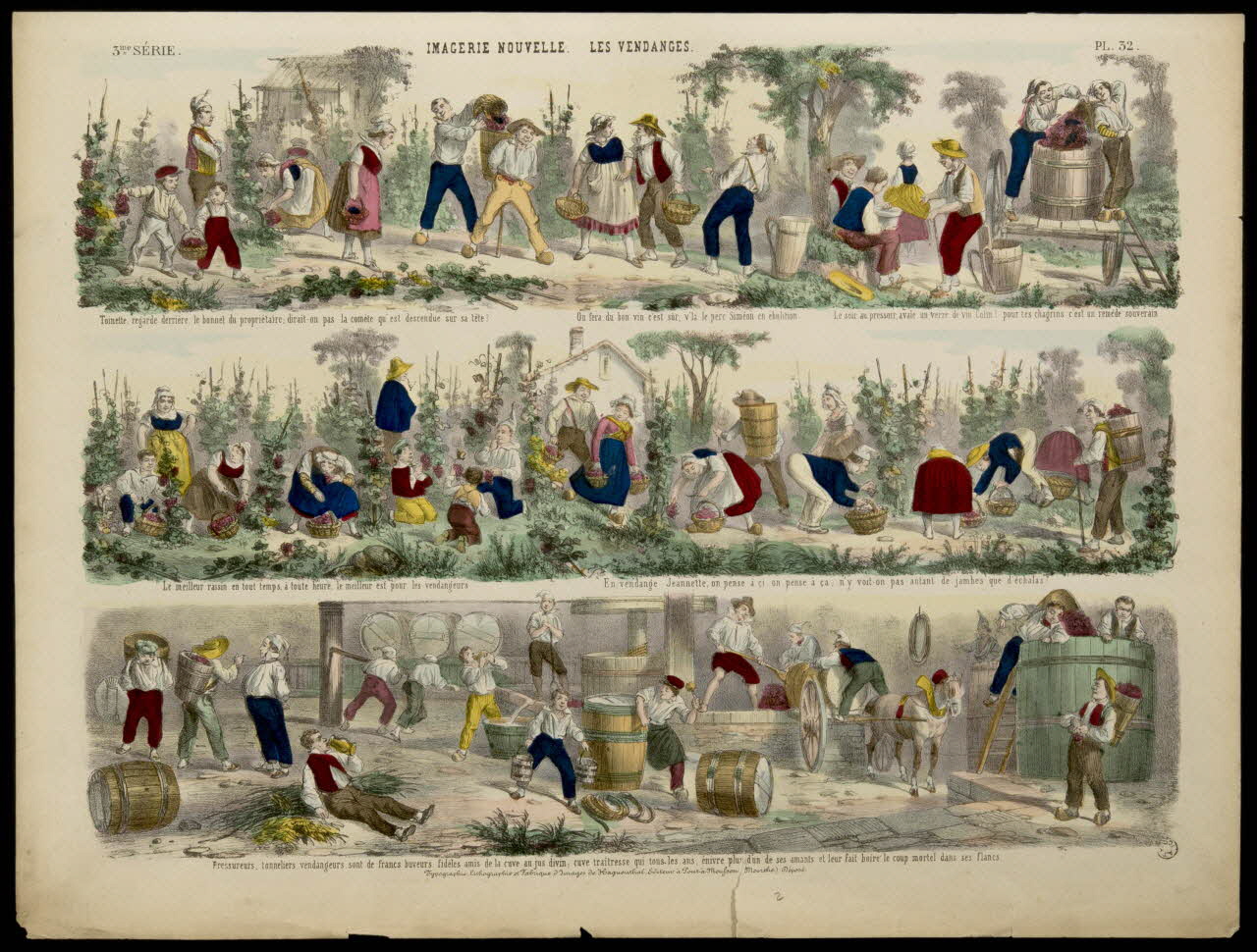 estampe IMAGERIE NOUVELLE LES VENDANGES 1964.61.23 Photo