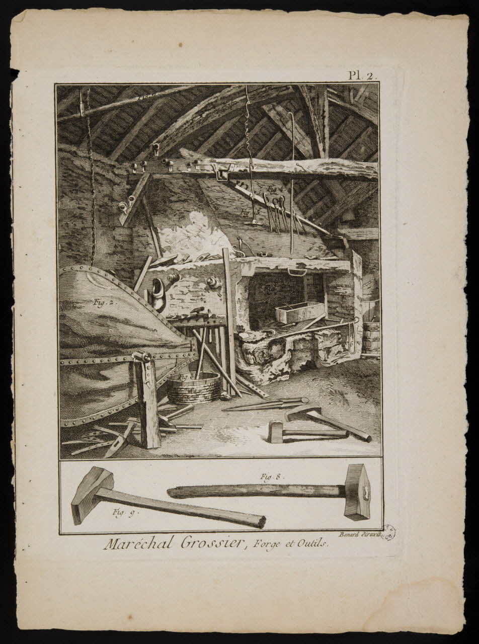 estampe Maréchal Grossier, Forge et Outils. 1964.63.7 Photo