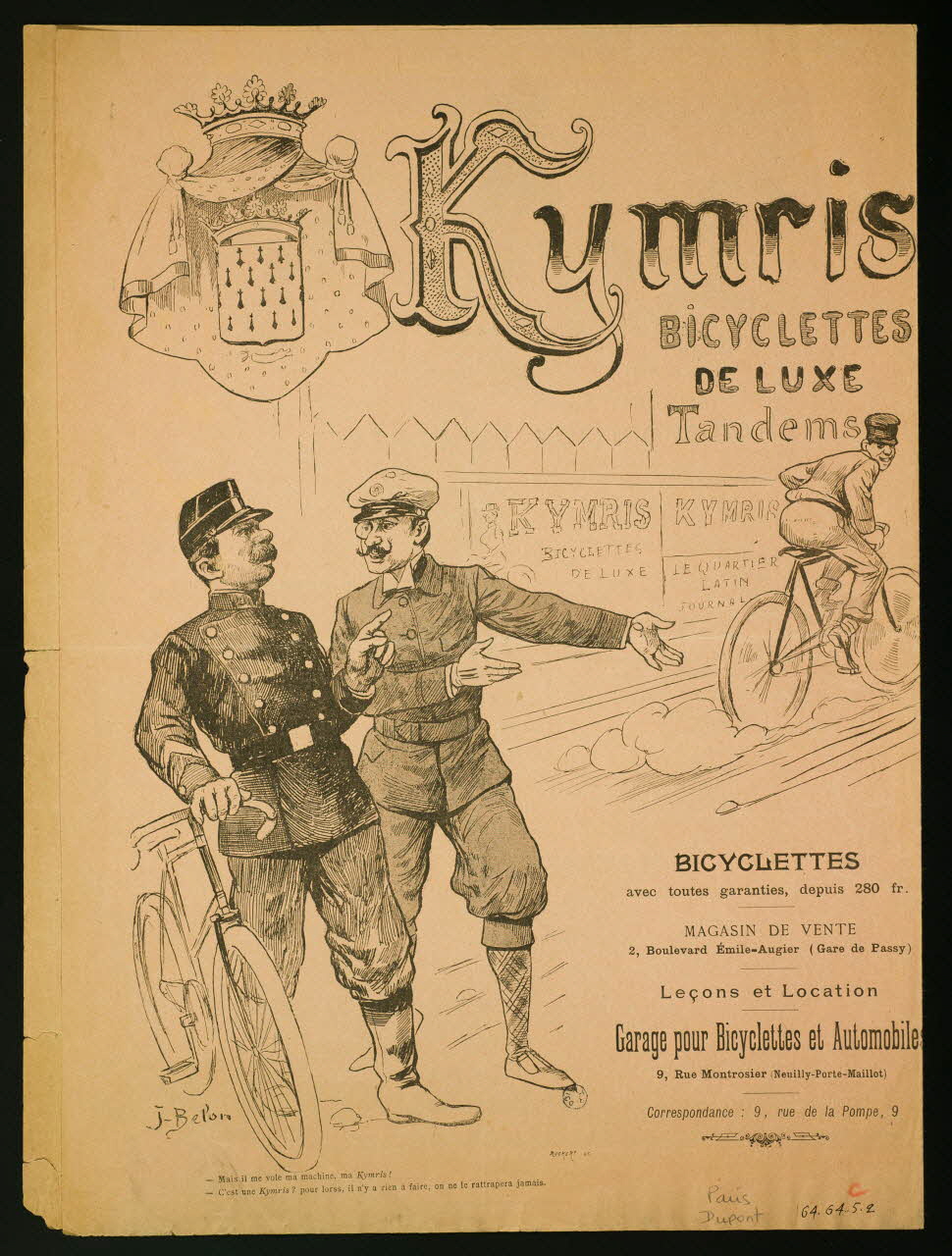 estampe Kymris  BICYCLETTE  DE LUXE  Tandems 1964.64.5.2 Photo