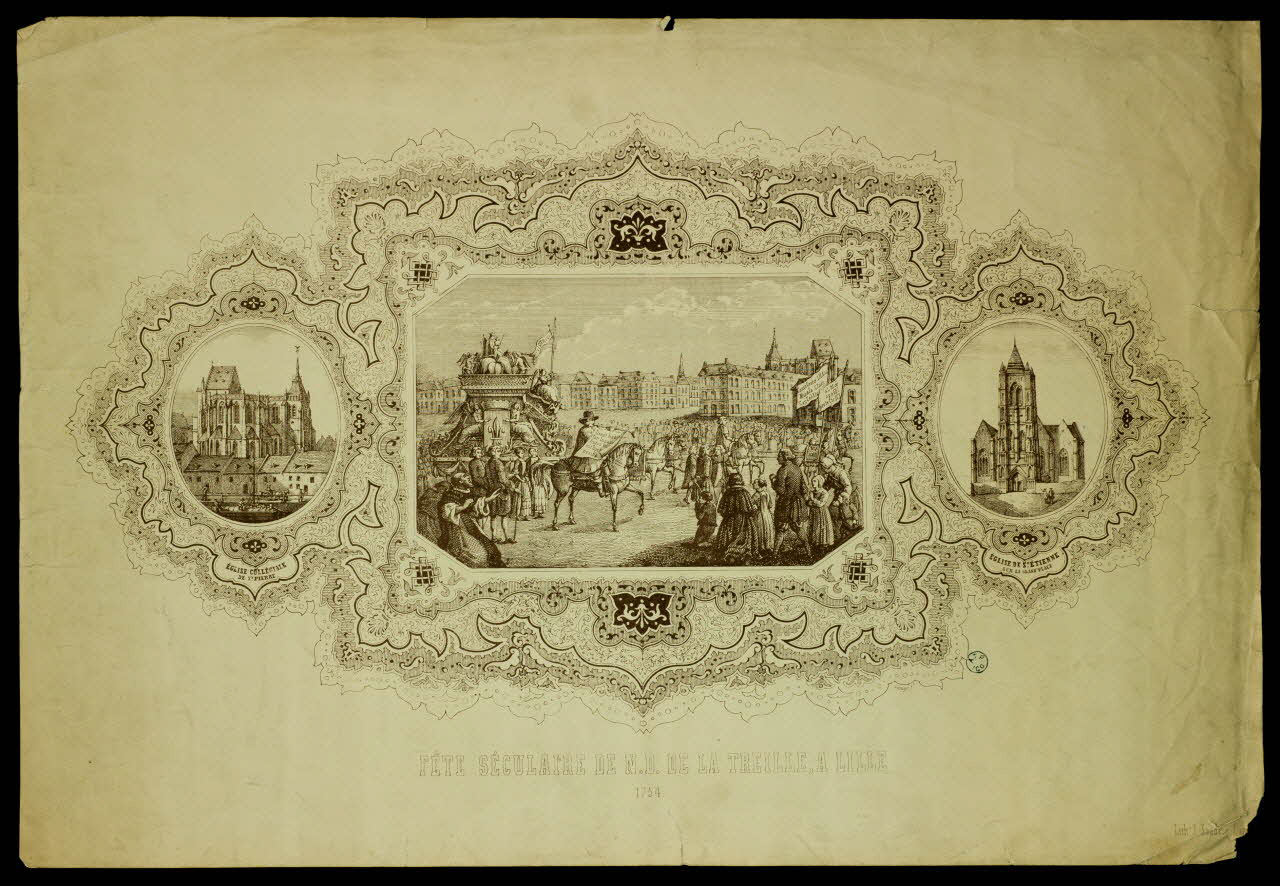 estampe FETE SECULAIRE DE N.D. DE LA TREILLE, A LILLE 1964.64.62 Photo