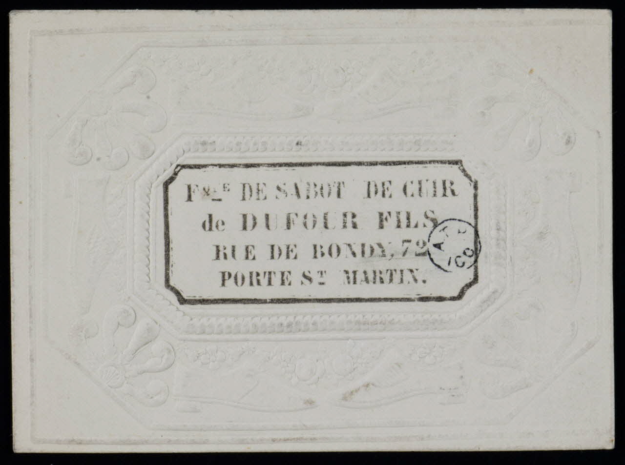 estampe Carte de fabricant de sabot de cuir 1964.64.91 Photo