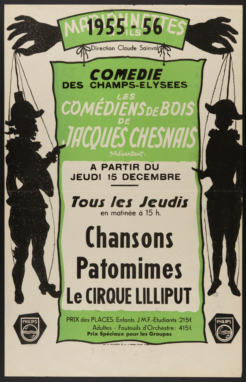 affiche LES  COMEDIENS DE BOIS  DE  JACQUES CHESNAIS 1964.65.2 Photo