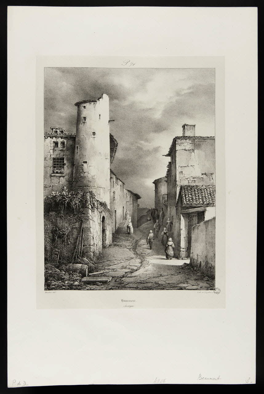 estampe Beaumont.  Auvergne. 1964.8.15 Photo