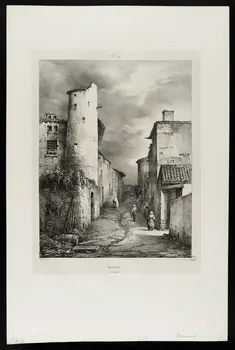 estampe Beaumont.  Auvergne. 1964.8.15 Photo