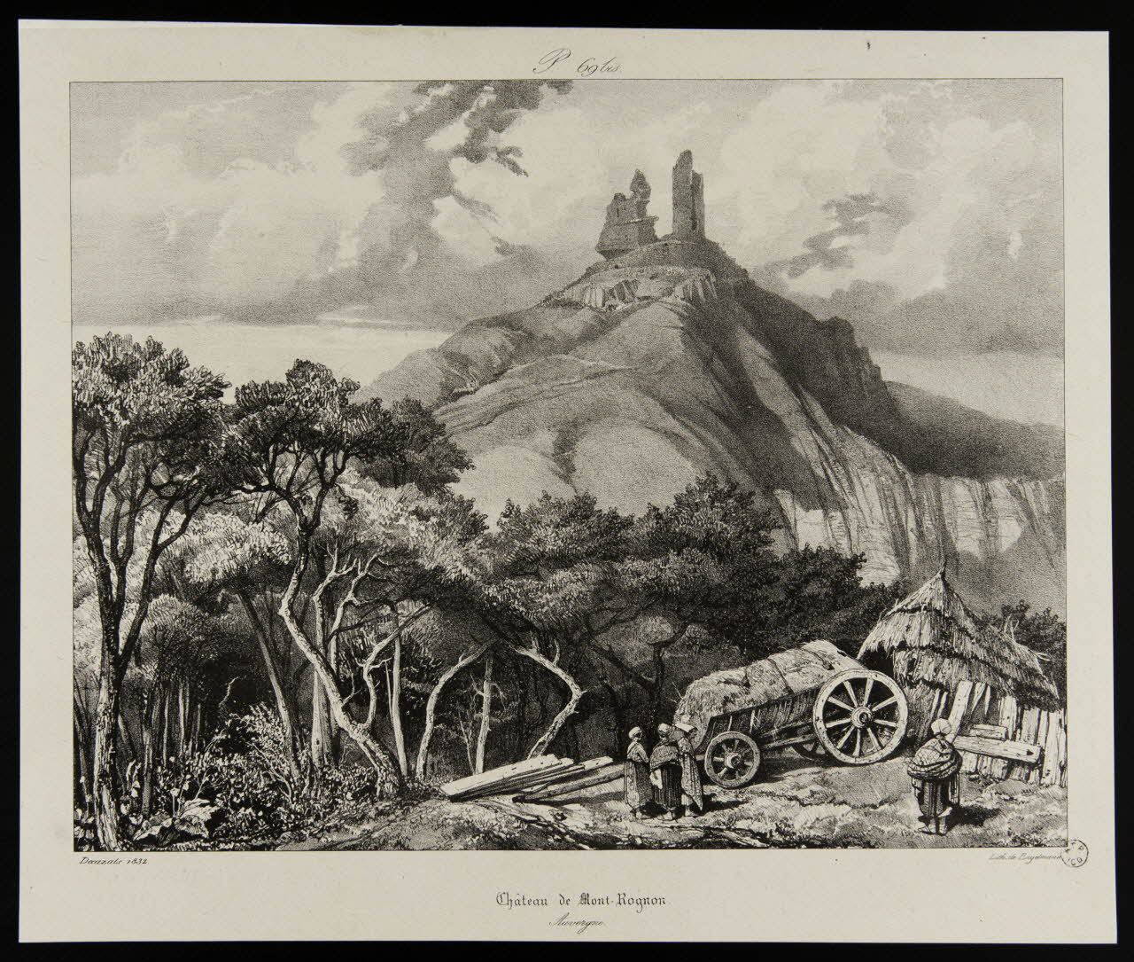 estampe Château du Mont-Rognon.  Auvergne. 1964.8.16 Photo