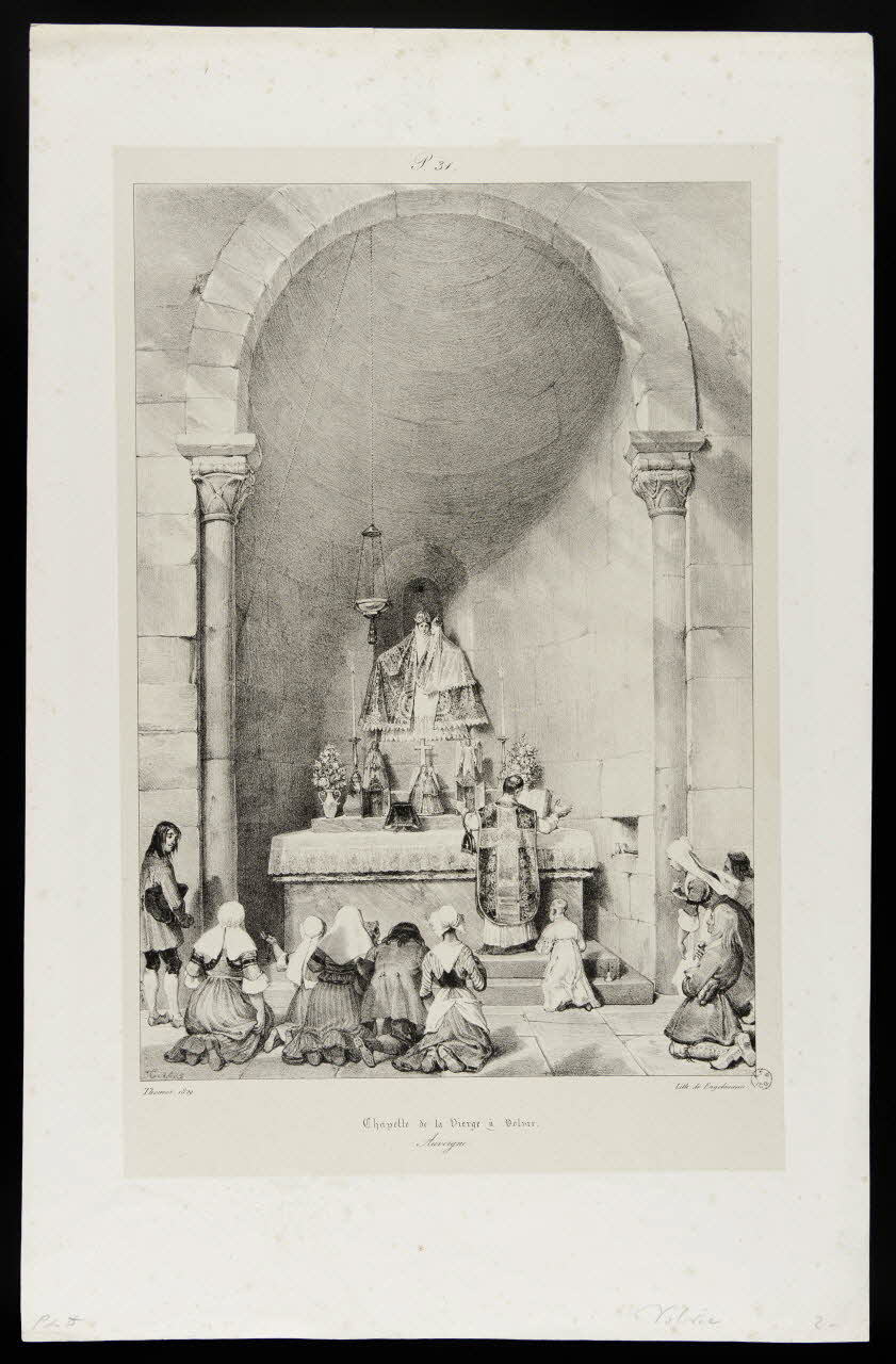 estampe Chapelle de la Vierge à Volvic.  Auvergne. 1964.8.17 Photo