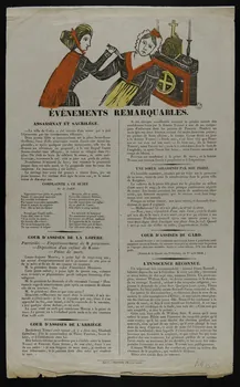 Alfred Caron canard EVENEMENTS REMARQUABLES  ASSASSINAT ET SACRILEGE Amiens 1842 1965.10.40 Photo