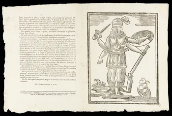 Dedouit Nicolas-Gilles ; Cappon Vincent (imprimeu imagerie ancienne DETAIL CIRCONSTANCIE  D'UN  MONSTRE NOUVEAU,  AYANT FIGURE HUMAINE, Caen 1816-1835 1965.10.42 Photo