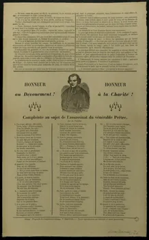 estampe ASSASSINAT  D'UN  Vénérable Prêtre. 1965.10.47 Photo