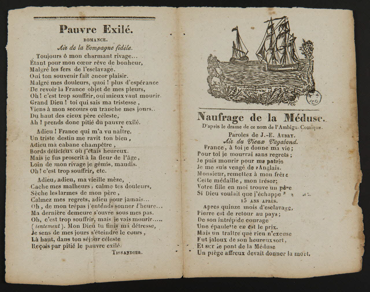 estampe Naufrage de la Méduse. 1965.10.55 Photo Mucem