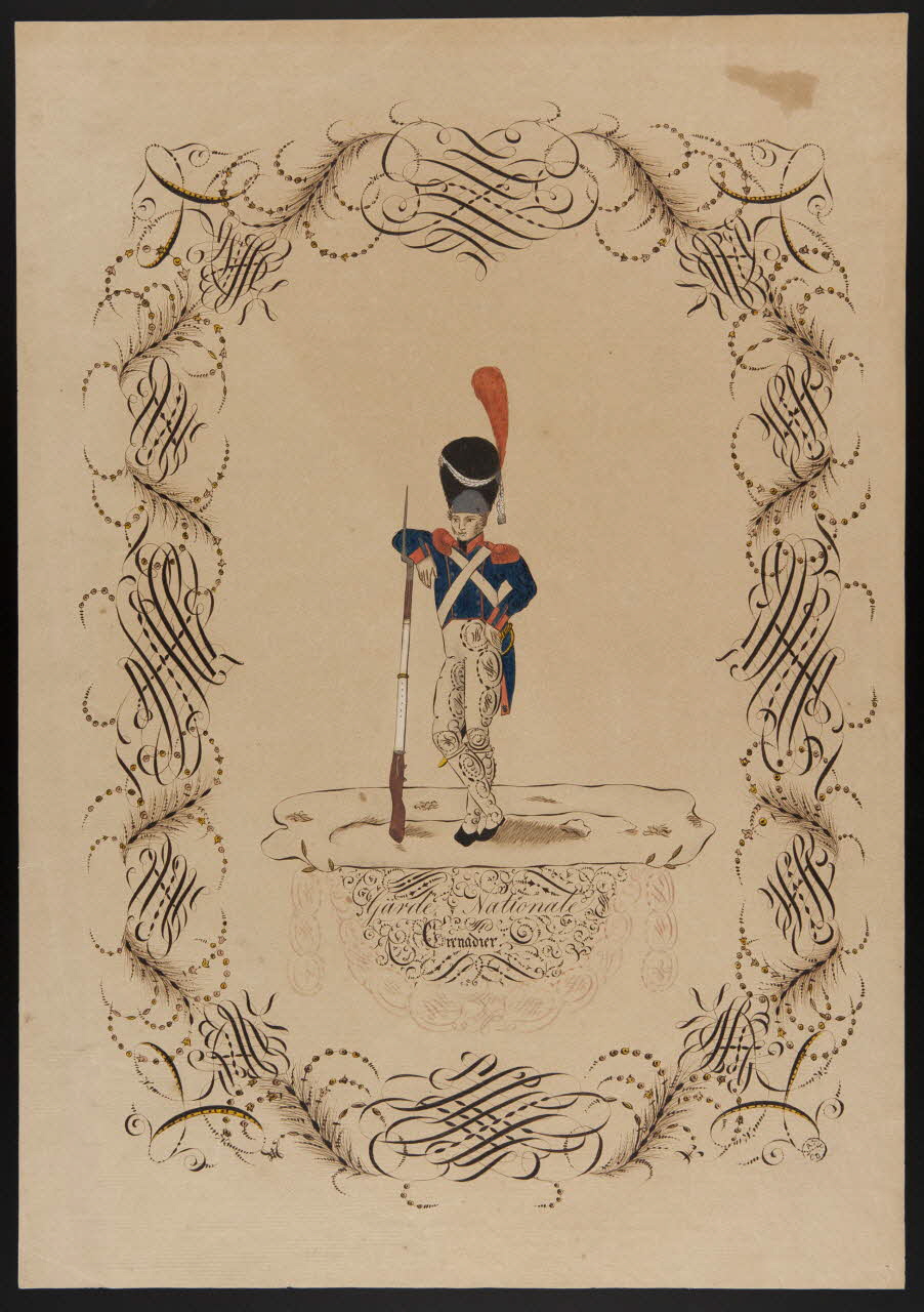 dessin Garde Nationale  Grenadier. 1825-1835 1965.100.3 Photo