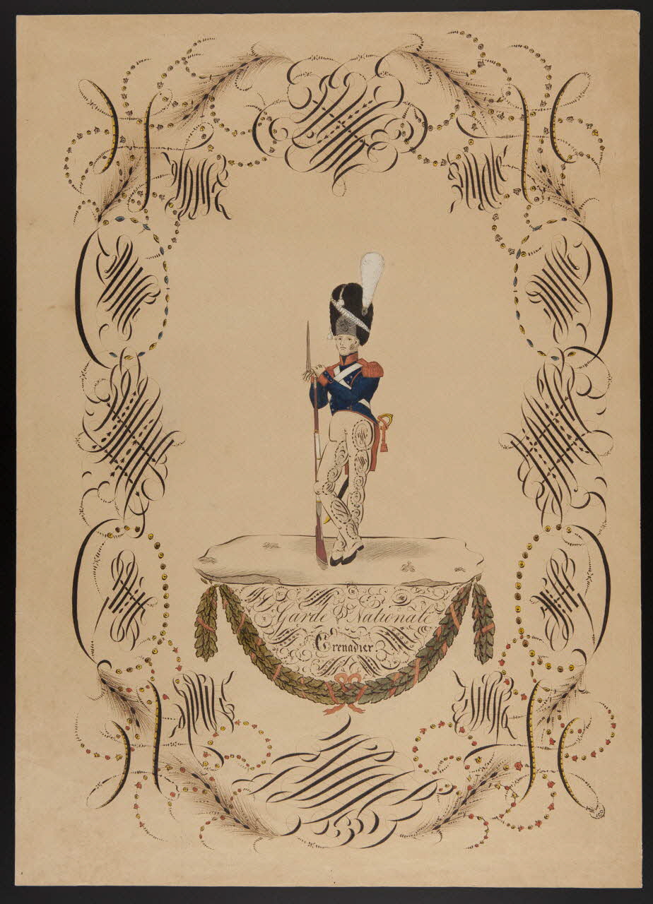dessin Garde Nationale  Grenadier. 1825-1835 1965.100.4 Photo