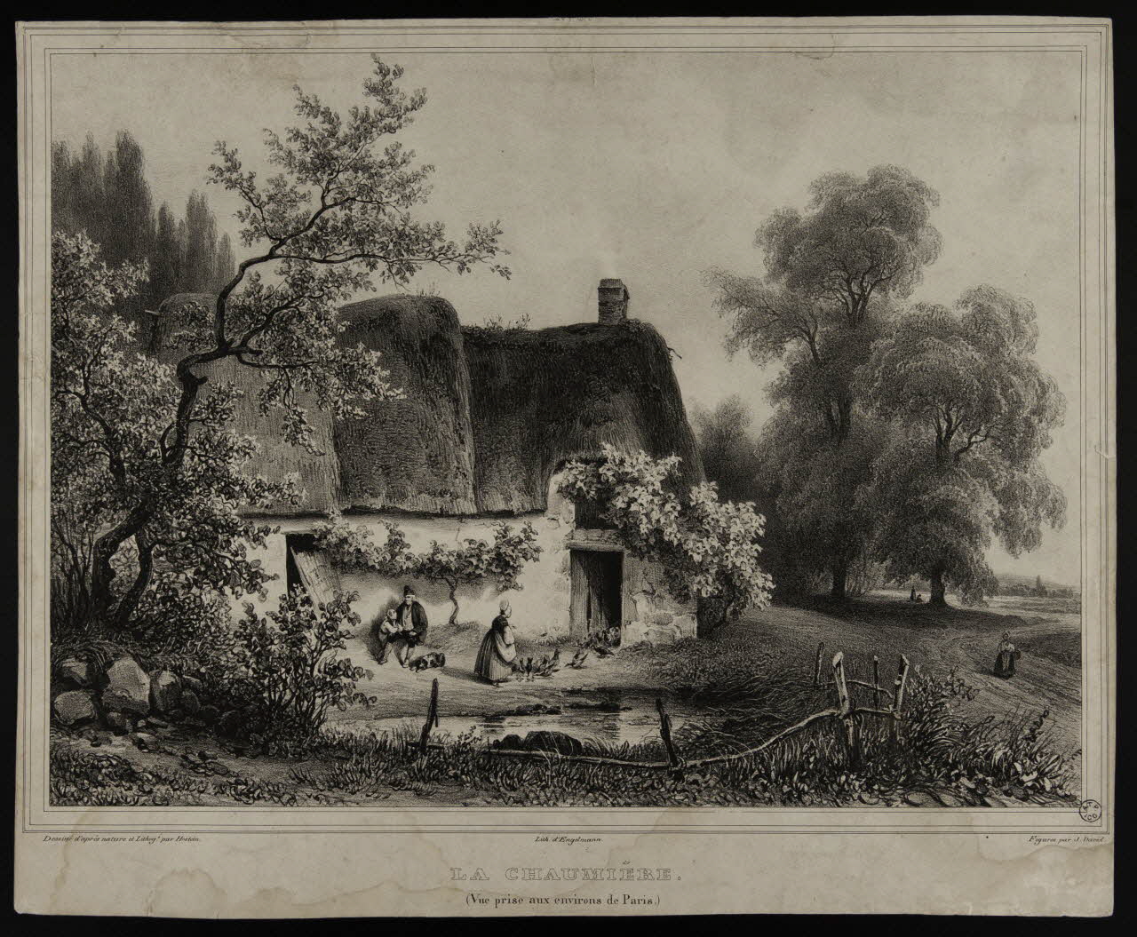 estampe LA CHAUMIERE.  (Vue prise aux environs de Paris.) 1965.36.10 Photo