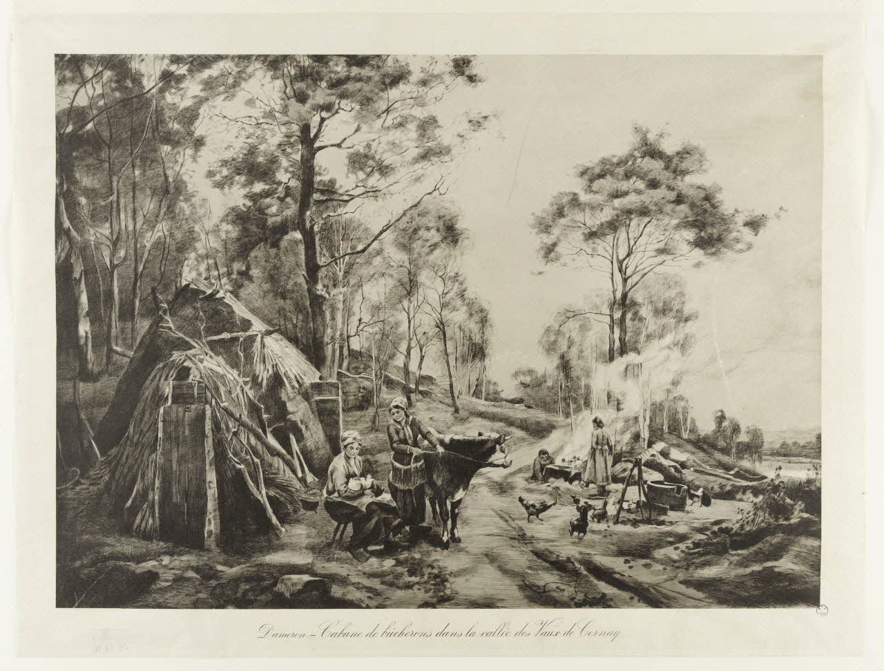 estampe Dameron. - Cabane de bûcherons dans la vallée des Vaux de Cernay. 1965.36.16 Photo