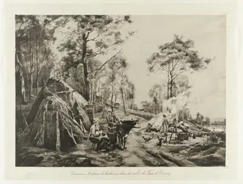 estampe Dameron. - Cabane de bûcherons dans la vallée des Vaux de Cernay. 1965.36.16  Photo