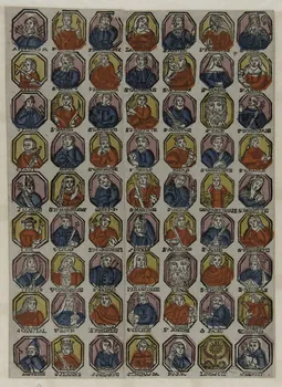 imagerie ancienne Planche de saintetés 1965.75.12 Photo