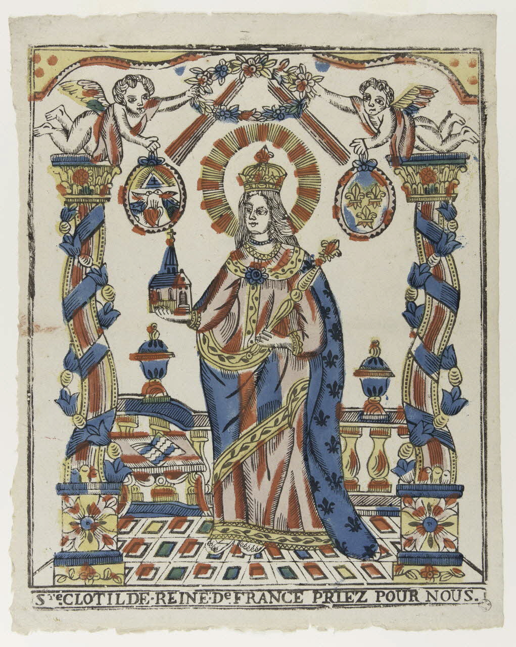 Blin Thomas ; Barc André Sébastien ; Garnier-A imagerie ancienne Ste. CLOTILDE REINE DE FRANCE PRIEZ POUR NOUS. Chartres 1772-1828 1965.75.153 Photo