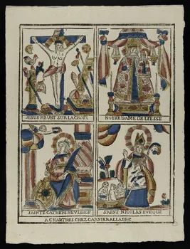 Jacques-Pierre Garnier-Allabre imagerie ancienne Planche de saintetés Chartres 1805-1828 1965.75.157 Photo
