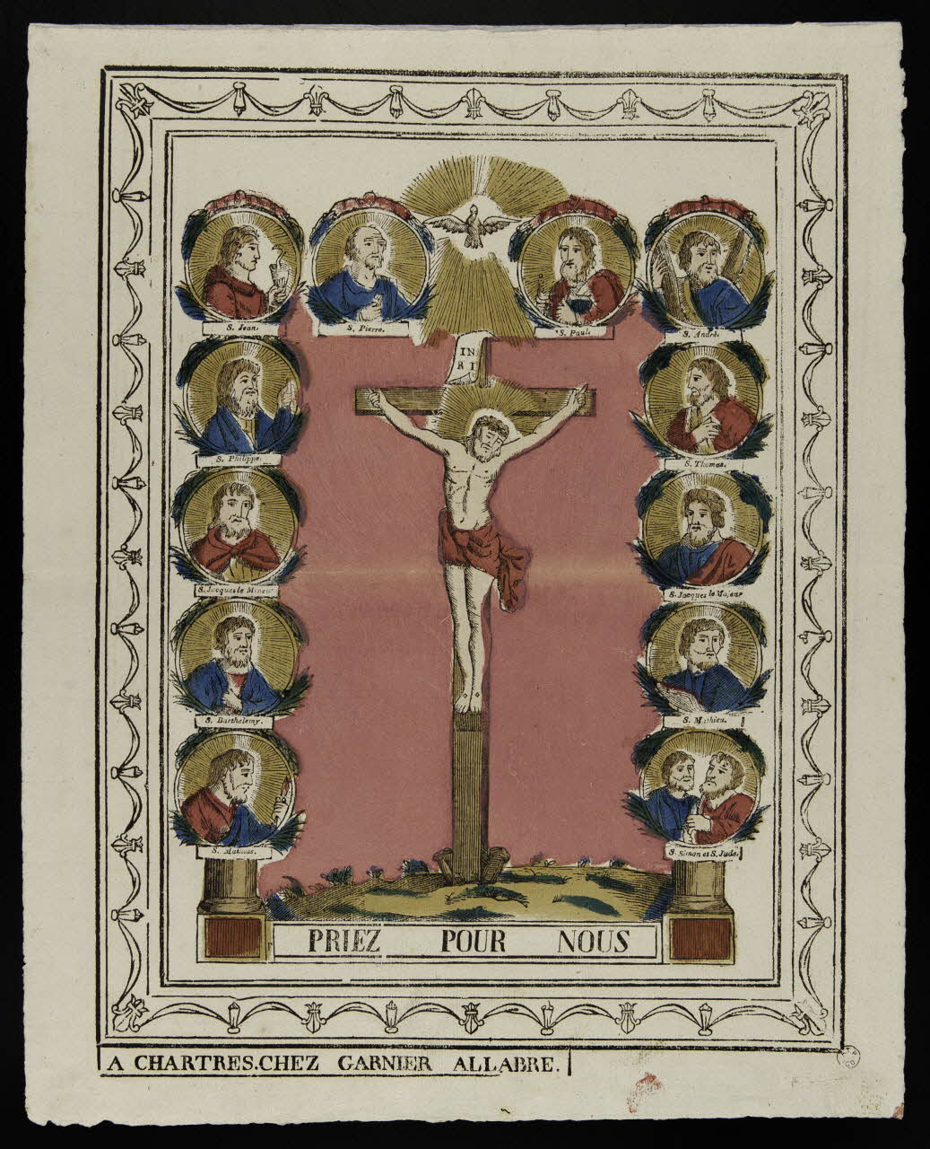 Fleuret ; Jacques-Pierre Garnier-Allabre imagerie ancienne PRIEZ POUR NOUS Chartres 1822-1828 1965.75.158 Photo