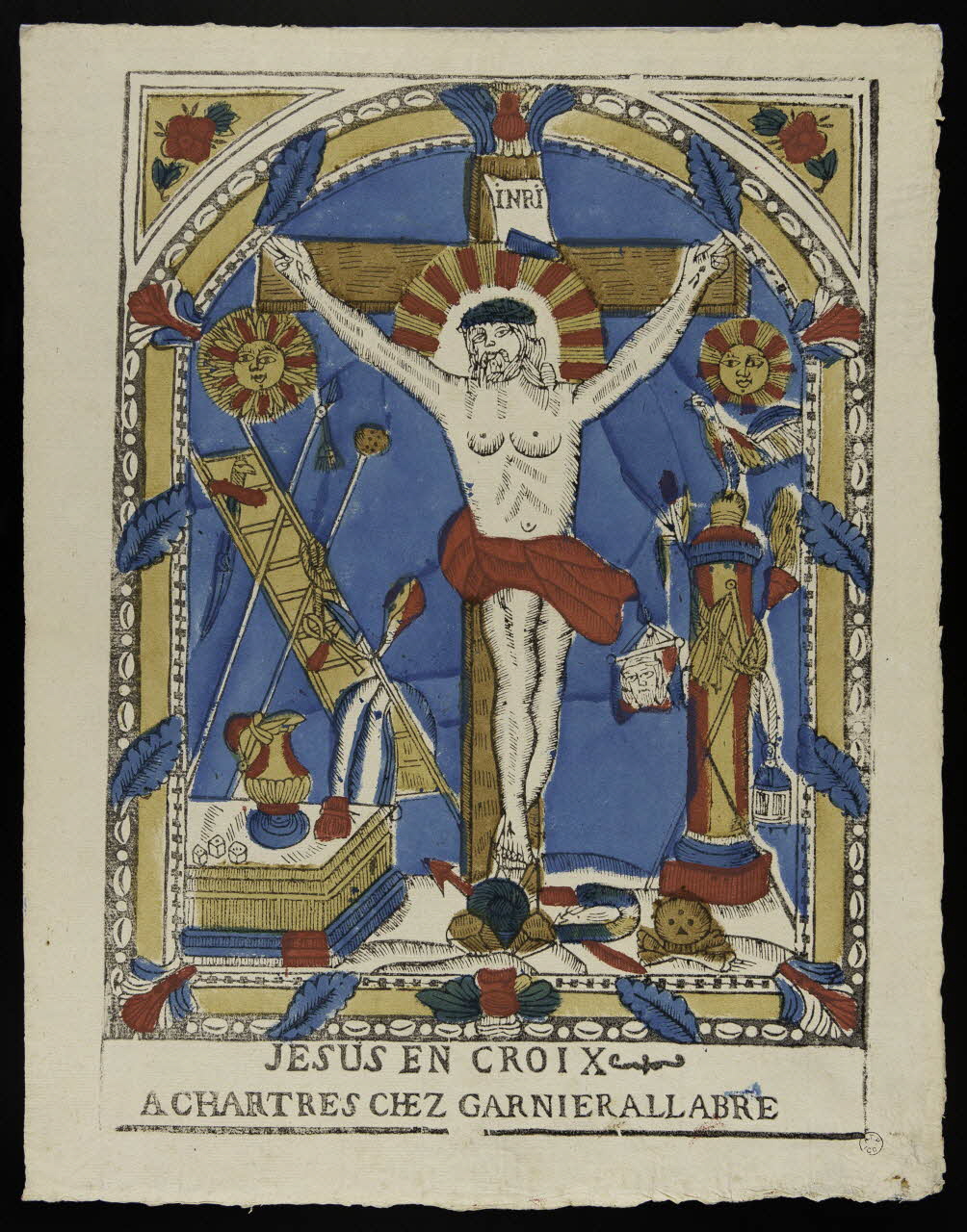 Jacques-Pierre Garnier-Allabre imagerie ancienne JESUS EN CROIX Chartres 1805-1828 1965.75.161 Photo