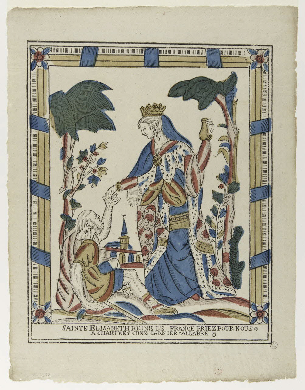 Jacques-Pierre Garnier-Allabre imagerie ancienne SAINTE ELISABETH REINE DE FRANCE PRIEZ POUR NOUS Chartres 1805-1828 1965.75.164 Photo