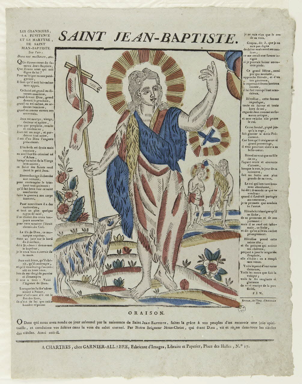 imagerie ancienne SAINT JEAN-BAPTISTE.  ORAISON. 1965.75.182 Photo