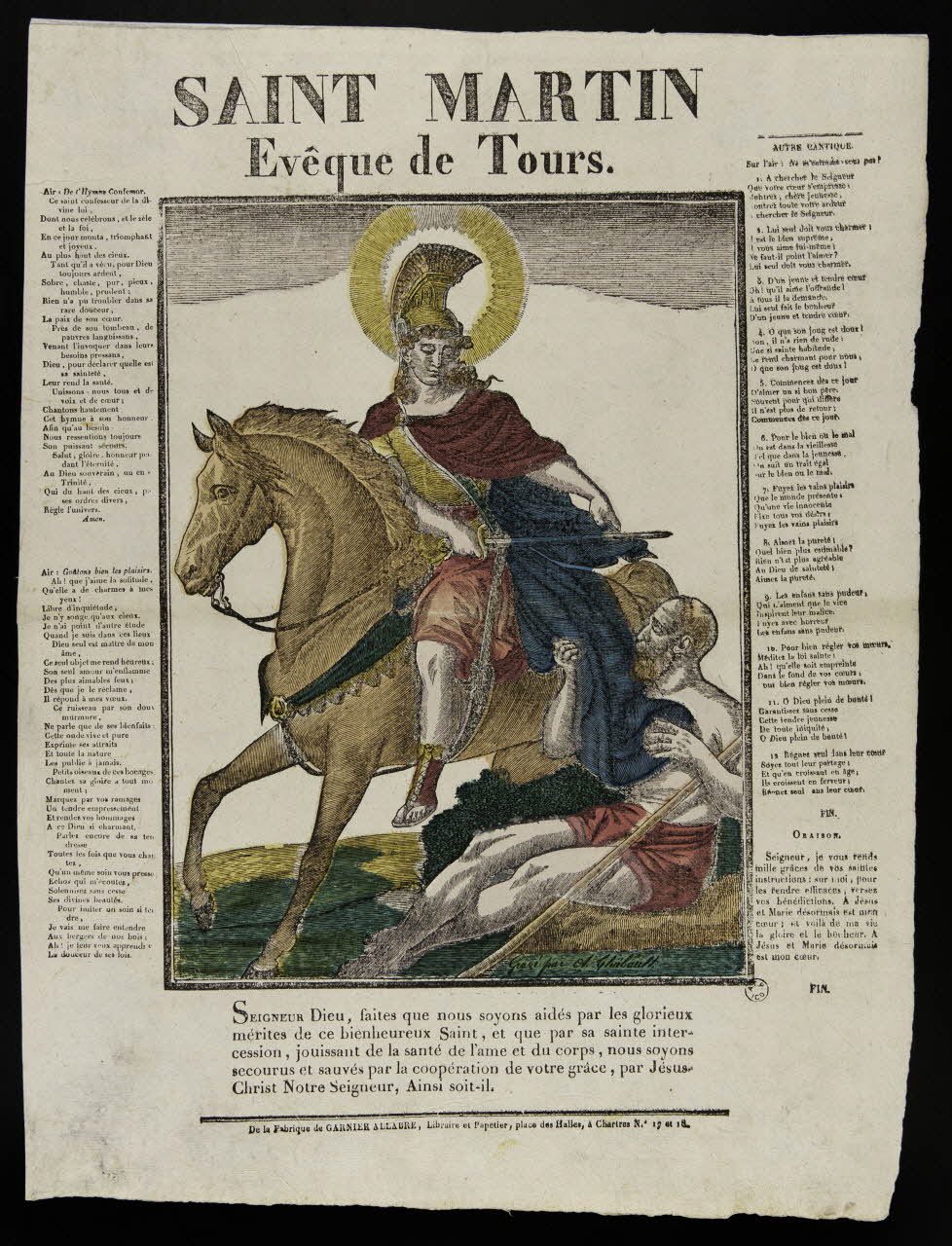 Antoine Thiébault ; Jacques-Pierre Garnier-Allabre imagerie ancienne SAINT MARTIN  Evêque de Tours. Chartres 1826-1828 1965.75.202 Photo