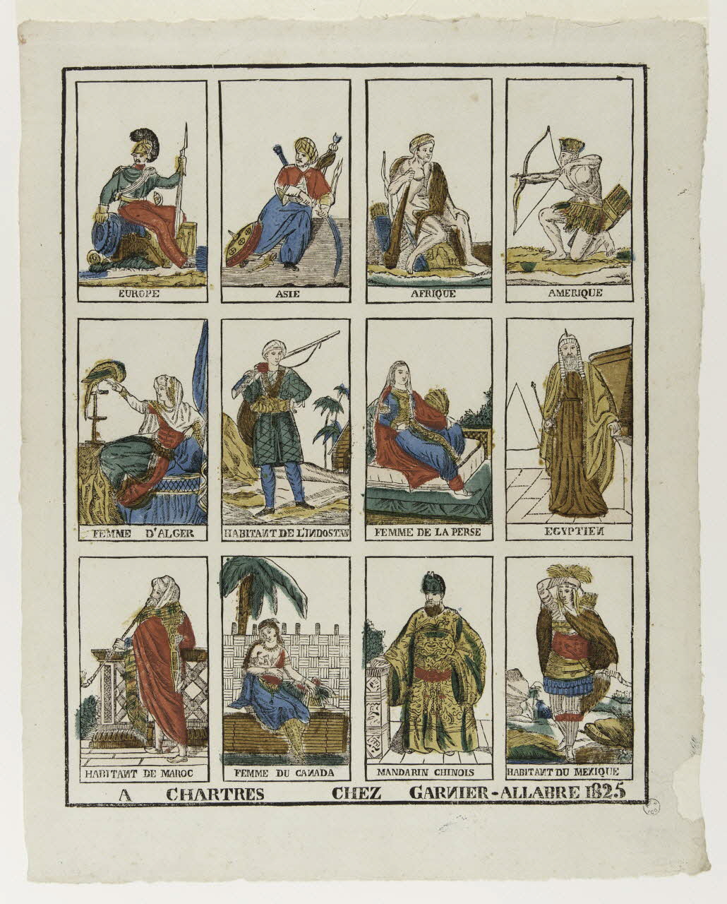 Fleuret ; Jacques-Pierre Garnier-Allabre imagerie ancienne Figures du monde Chartres 1825 1965.75.211 Photo