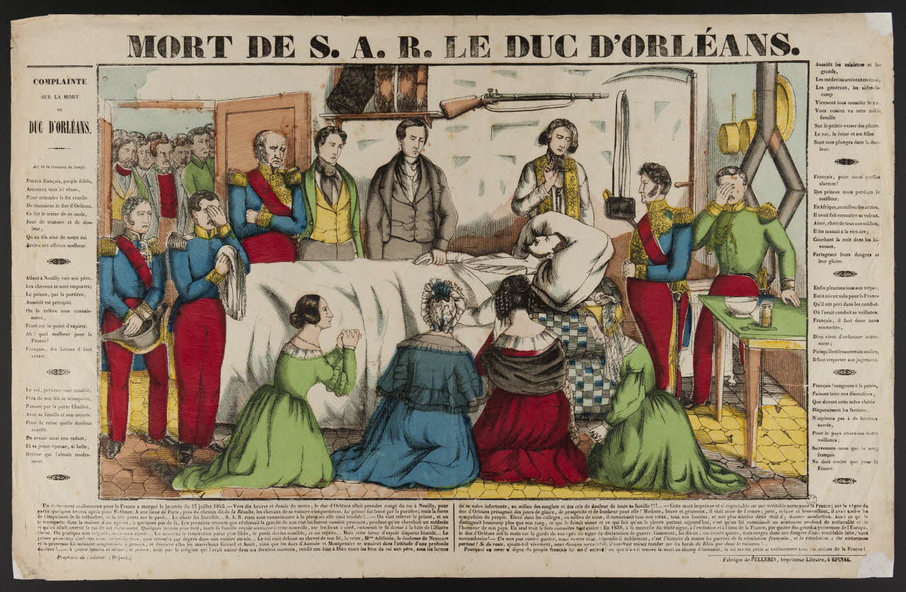 imagerie ancienne MORT DE S.A.R. LE DUC D'ORLEANS. 1965.75.278 Photo