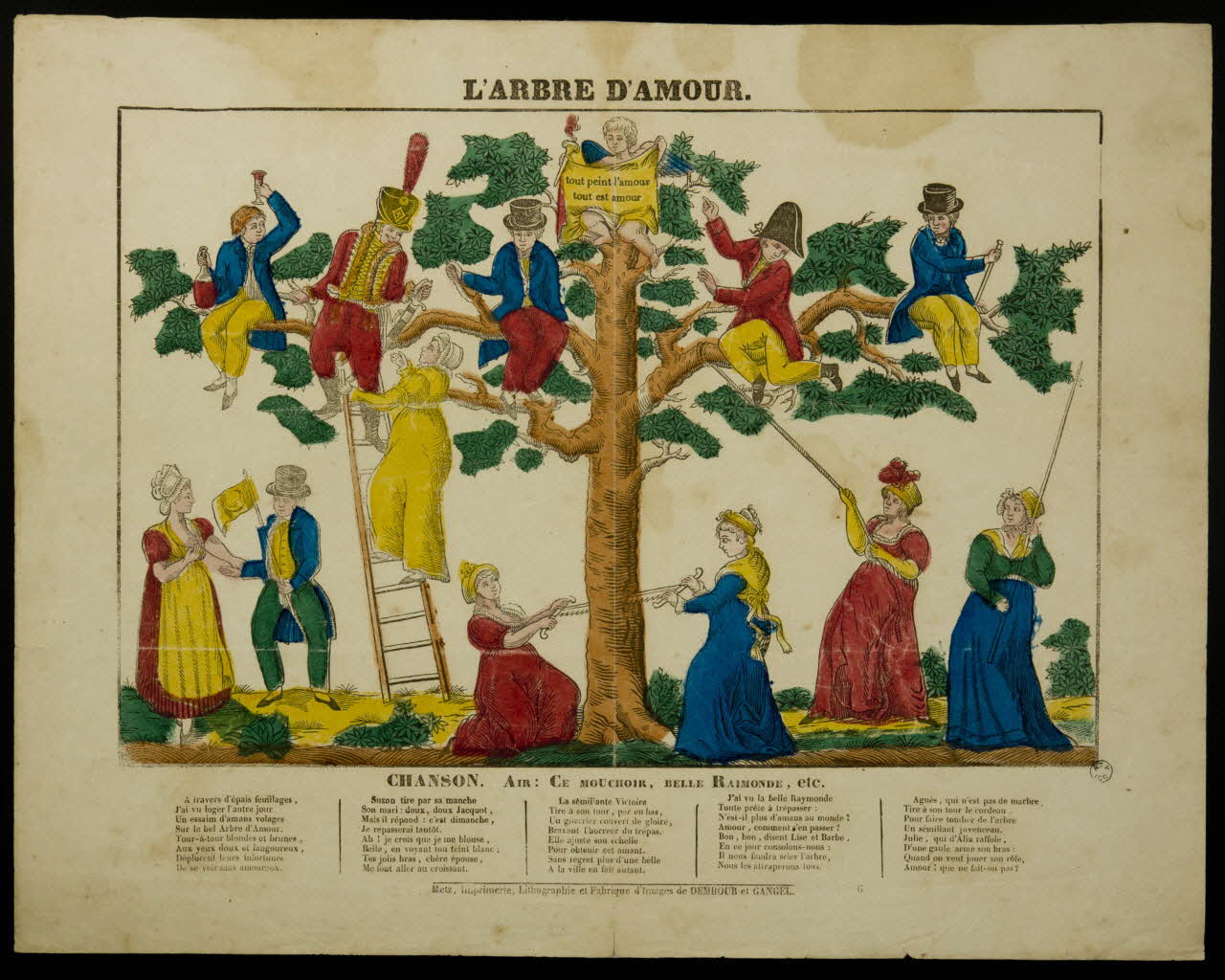 Dembour et Gangel estampe L'ARBRE D'AMOUR. Metz 1840-1852 1965.75.29 Photo