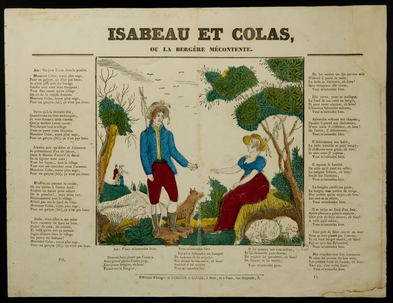 Dembour et Gangel estampe ISABEAU ET COLAS. Beauvais 1840-1852 1965.75.30 Photo