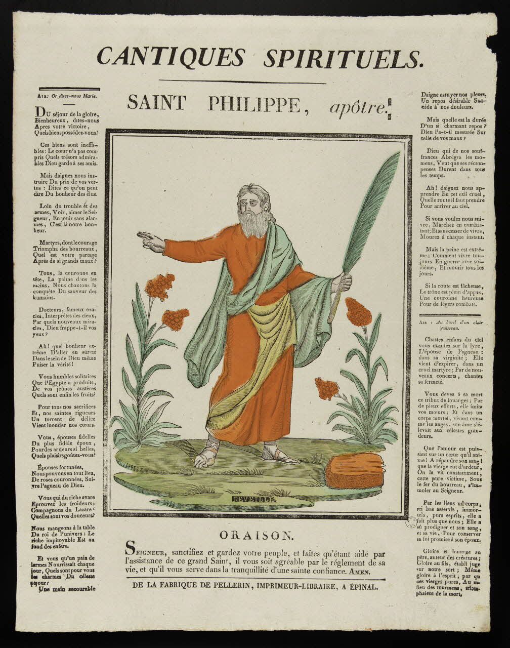 imagerie ancienne CANTIQUES SPIRITUELS.  SAINT PHILIPPE, apôtre. Lorraine, France 1837 1965.75.348 Photo