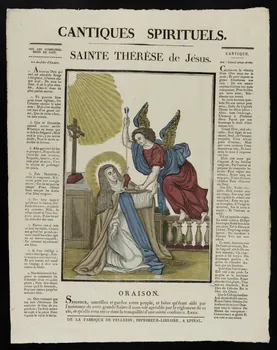 François Georgin ; Pellerin imagerie ancienne CANTIQUES SPIRITUELS.  SAINTE THERESE de Jésus. Lorraine, France 1837 1965.75.355 Photo