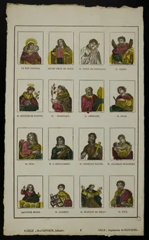 Jean-Baptiste Castiaux ; Simon-François Blocquel imagerie ancienne Planche de saintetés Lille 1809-1837 1965.75.416 Photo