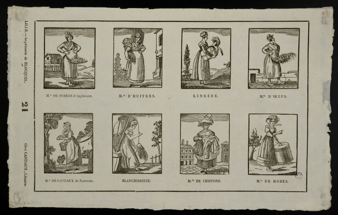 imagerie ancienne Planche de petits métiers 1965.75.423 Photo