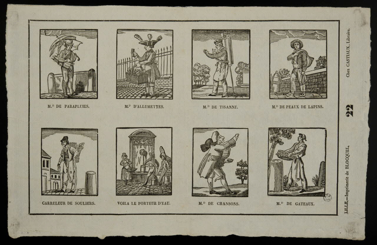 imagerie ancienne Planche de petits métiers 1965.75.424 Photo