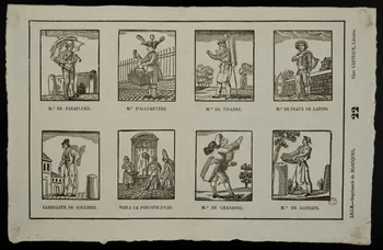 imagerie ancienne Planche de petits métiers 1965.75.424 Photo