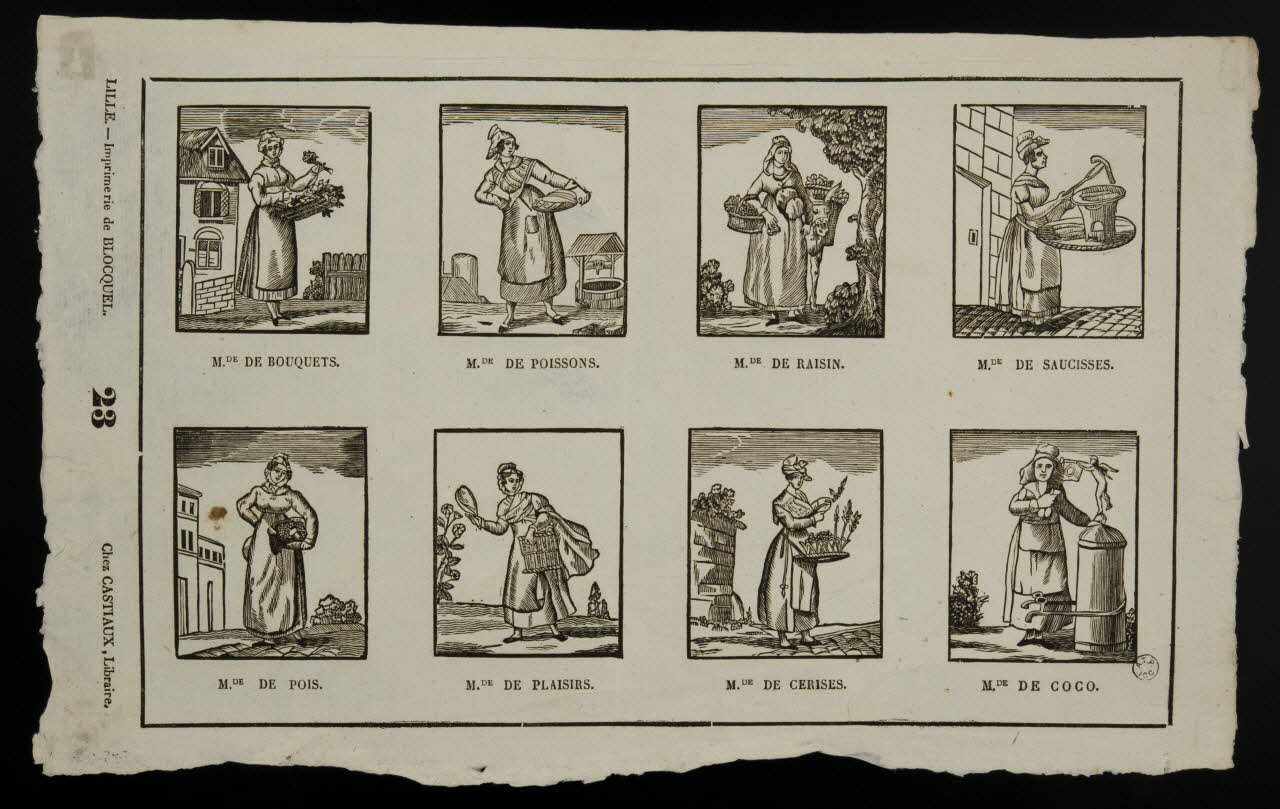 imagerie ancienne Planche de petits métiers 1965.75.425 Photo