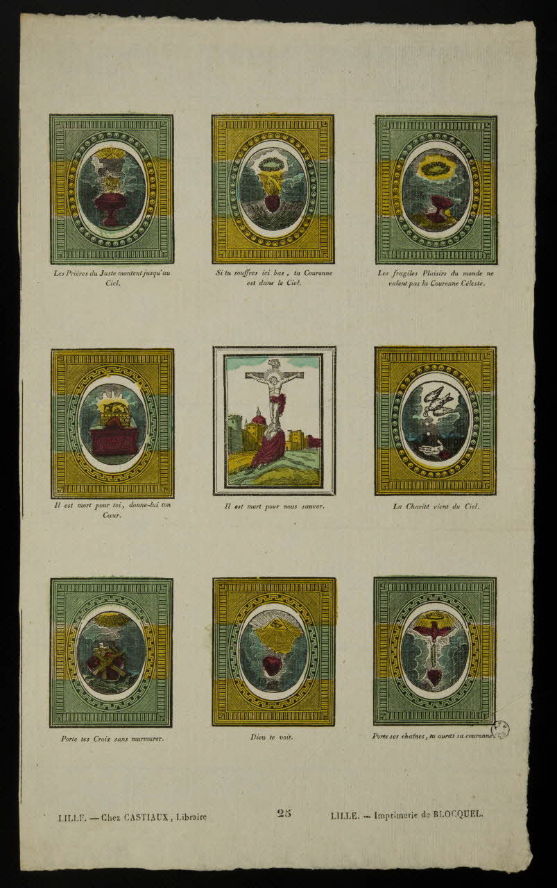 Jean-Baptiste Castiaux ; Simon-François Blocquel imagerie ancienne Planche de moralité chrétienne Lille 1809-1837 1965.75.426 Photo