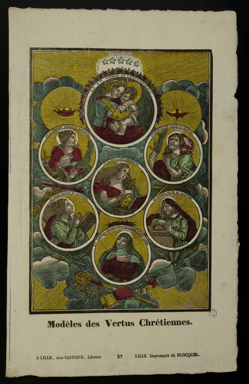 imagerie ancienne Modèles des Vertus Chrétiennes. 1965.75.429 Photo