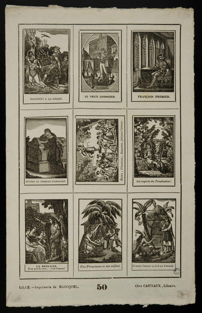 Antoine Thiébault ; Jean-Baptiste Castiaux ; Simon-François Blocquel imagerie ancienne Suite de scènes Lille 1829-1837 1965.75.438 Photo