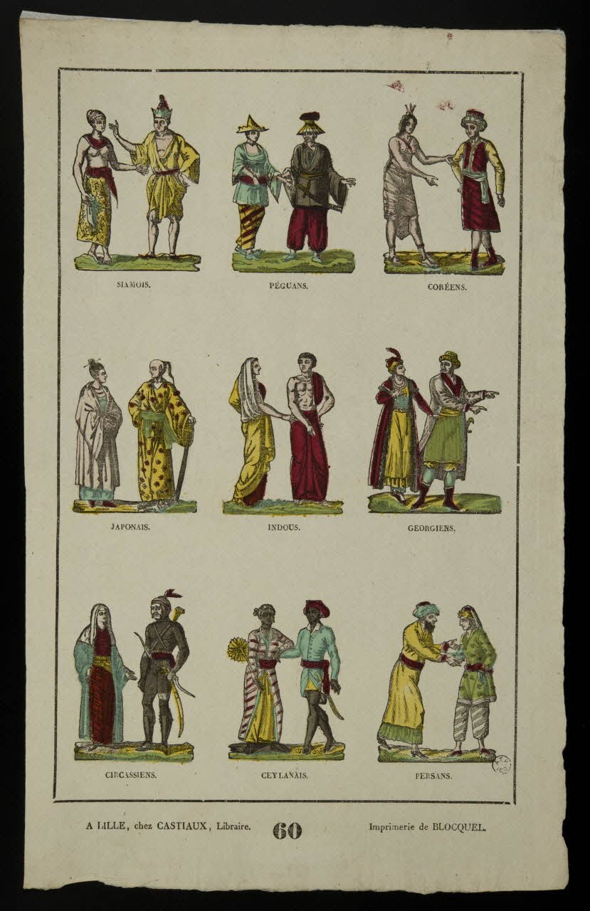 Jean-Baptiste Castiaux ; Simon-François Blocquel imagerie ancienne Planche d'orientaux Lille 1809-1837 1965.75.441 Photo