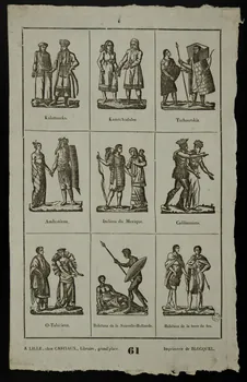Jean-Baptiste Castiaux ; Simon-François Blocquel imagerie ancienne Planche d'indigènes Lille 1809-1837 1965.75.444 Photo