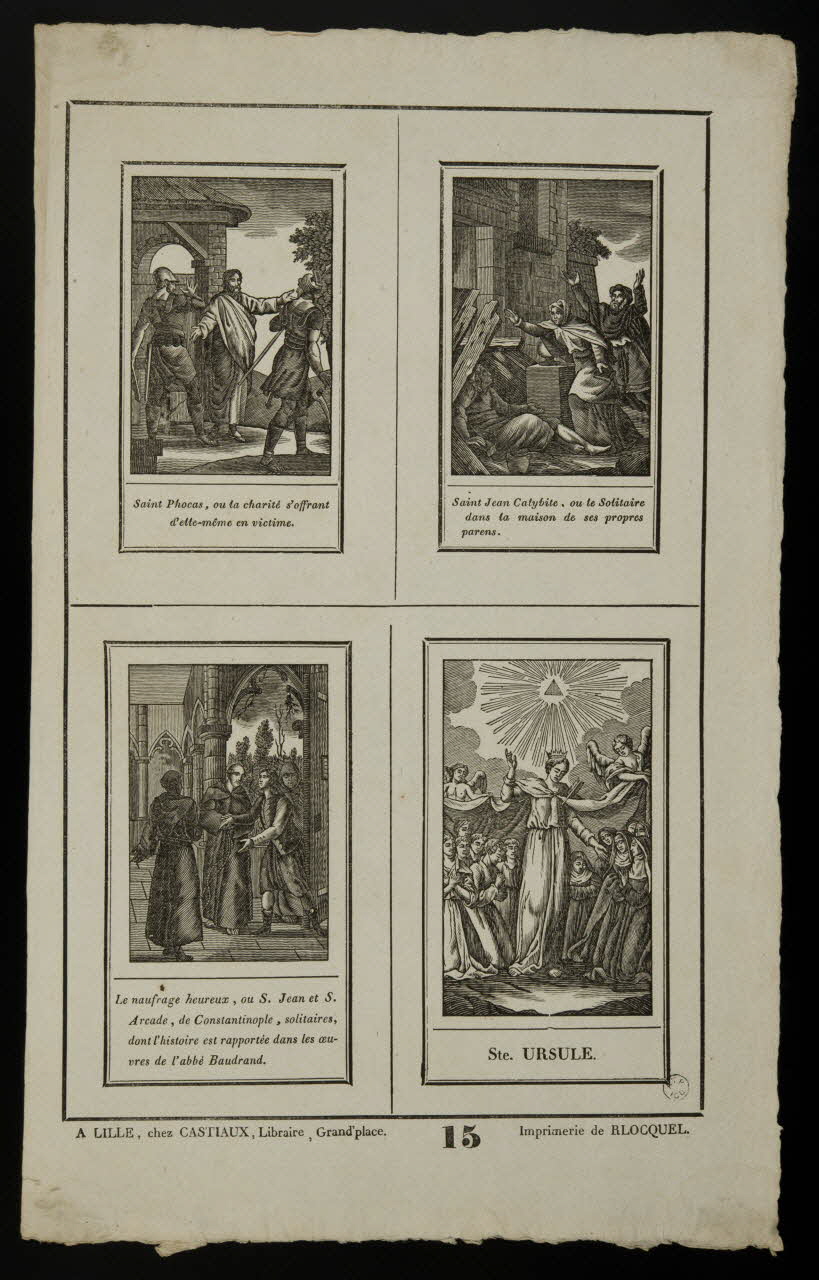 Jean-Baptiste Castiaux ; Simon-François Blocquel imagerie ancienne Planche de saintetés Lille 1809-1837 1965.75.448 Photo