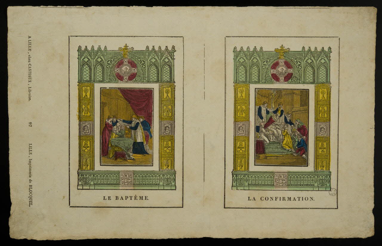 imagerie ancienne LE BAPTEME.  LA CONFIRMATION. 1965.75.454 Photo